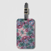 kleurrijk abstract Floral, roze, groen Bagagelabel (Voorkant (verticaal))