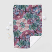 kleurrijk abstract Floral, roze, groen Golfhanddoek (Insitu)