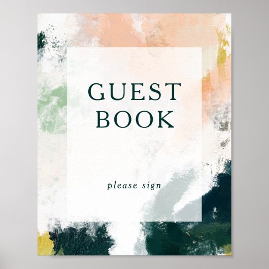 Kleurrijk Abstract Gastboek Bord Poster (Voorkant)