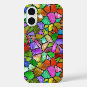 Kleurrijk Abstract Gebrandschilderd Raam iPhone 16 Hoesje