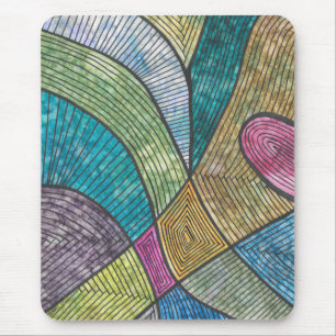 Kleurrijk Abstract Geometrisch Patroon Gebogen Lij Muismat