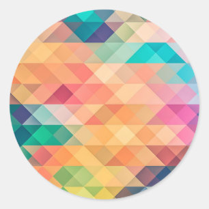 Kleurrijk Abstract geometrisch patroon Ronde Sticker