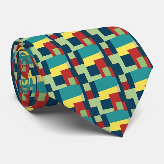 Kleurrijk Abstract geometrisch patroon Stropdas (Opgerold)