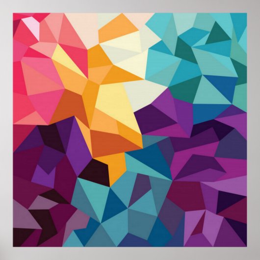 Kleurrijk Abstract geometrisch poly Poster (Voorkant)