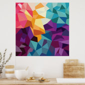 Kleurrijk Abstract geometrisch poly Poster (Keuken)
