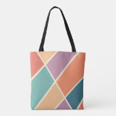 Kleurrijk abstract geometrisch vormontwerp draagtas (Achterkant)