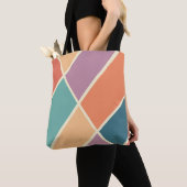 Kleurrijk abstract geometrisch vormontwerp draagtas (Dichtbij)