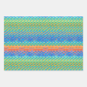 Kleurrijk Abstract Geweven Digitaal Patroon Inpakpapier Vel