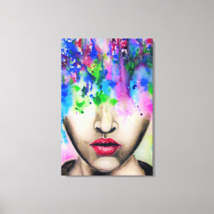 Kleurrijk Abstract Gezicht Schilderen Canvas Print