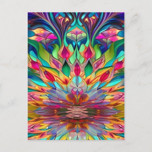 Kleurrijk Abstract Glas in lood Briefkaart (Voorkant)