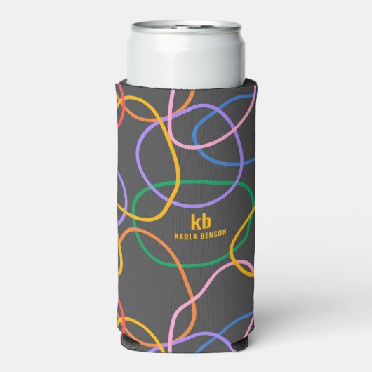 Kleurrijk Abstract golvend lijnenpatroon (Seltzer Voorkant)