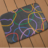Kleurrijk Abstract golvend lijnenpatroon Badmat
