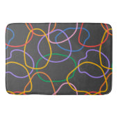 Kleurrijk Abstract golvend lijnenpatroon Badmat (Voorkant)