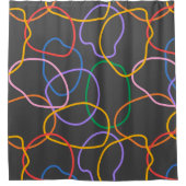 Kleurrijk Abstract golvend lijnenpatroon Douchegordijn (Voorkant)