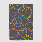 Kleurrijk Abstract golvend lijnenpatroon Golfhanddoek (Voorkant)