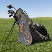 Kleurrijk Abstract golvend lijnenpatroon Golfhanddoek (Groen)