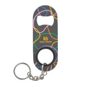 Kleurrijk Abstract golvend lijnenpatroon Mini Flessenopener (Voorkant)