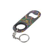 Kleurrijk Abstract golvend lijnenpatroon Mini Flessenopener (Achterkant Gekanteld)