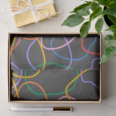 Kleurrijk Abstract golvend lijnenpatroon Tissuepapier (Geschenk)