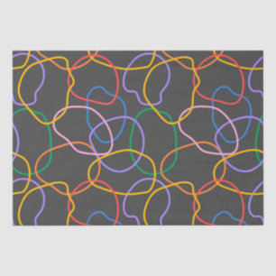 Kleurrijk Abstract golvend lijnenpatroon Tissuepapier