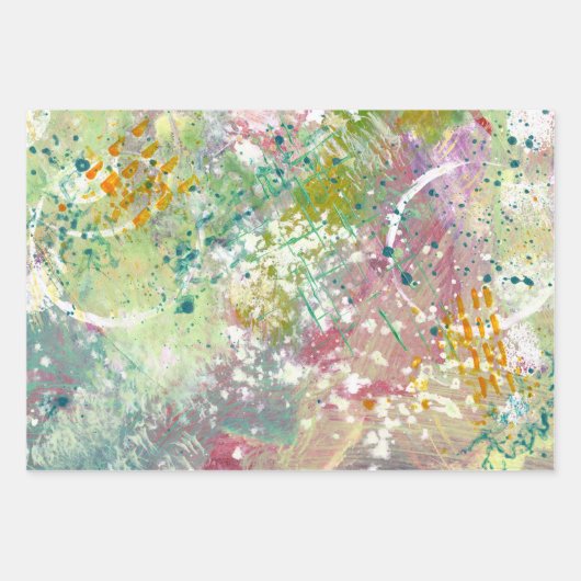 Kleurrijk Abstract Groen Alle keren Inpakpapier Vel (Voorkant 2)