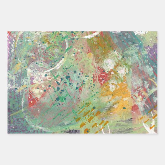 Kleurrijk Abstract Groen Alle keren Inpakpapier Vel (Voorkant)