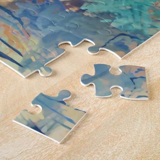 Kleurrijk Abstract hedendaags kunstwerk Legpuzzel (Zijkant)