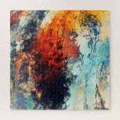 Kleurrijk Abstract hedendaags kunstwerk Legpuzzel (Horizontaal)