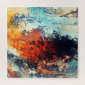 Kleurrijk Abstract hedendaags kunstwerk Legpuzzel (Verticaal)