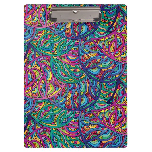 Kleurrijk Abstract Hippie Dynamic Waves Pattern Klembord (Voorkant)