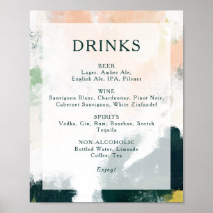Kleurrijk Abstract Huwelijksdranken Menu Bord Poster