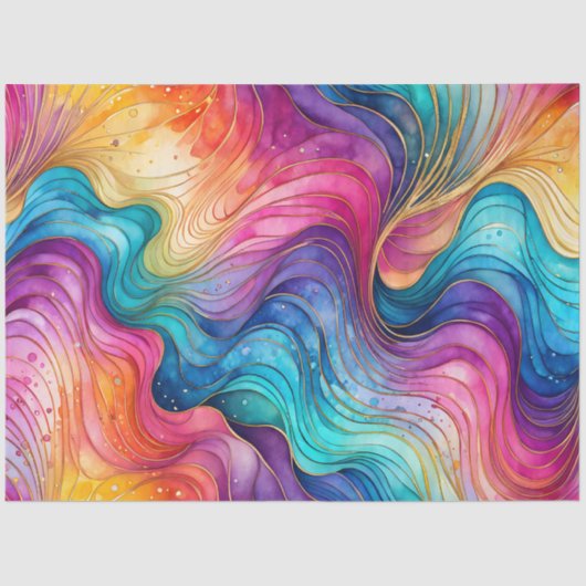 Kleurrijk Abstract Ink Art Tissue Papier (Voorkant)