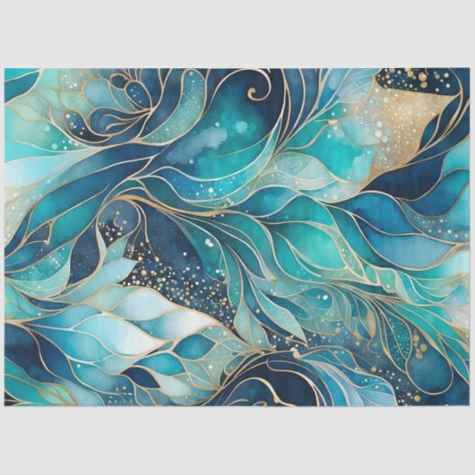 Kleurrijk Abstract Ink Art Tissue Papier (Voorkant)