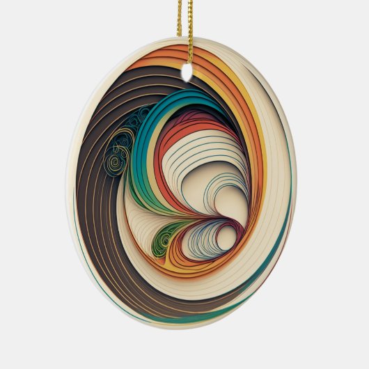 Kleurrijk Abstract kerstornament Keramisch Ornament (Rechts)