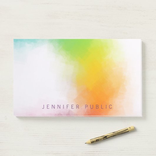 Kleurrijk Abstract kunstblauw Paars rood Sinaasapp Post-it® Notes (Op bureau)