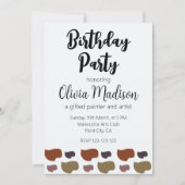 Kleurrijk Abstract Kunstenaar Verjaardagsfeest Kaart (Voorkant)