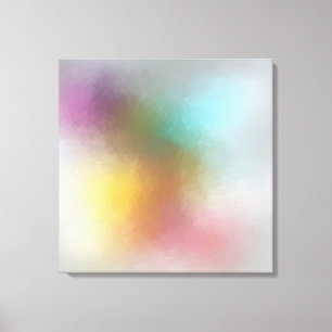 Kleurrijk Abstract Kunstrood Geel Paars Groen Canvas Afdruk
