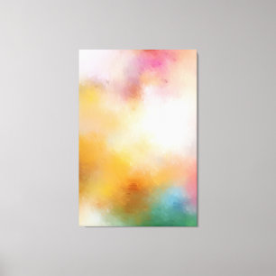 Kleurrijk Abstract Kunstrood Geel Paars Groen Canvas Afdruk