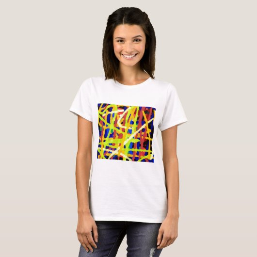 Kleurrijk Abstract kunstwerk T-shirt (Voorkant volledig)