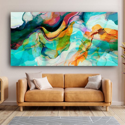 Kleurrijk Abstract landschap Perfect Poster