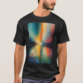 Kleurrijk Abstract Landschap Reflectie Wandkunst T-shirt