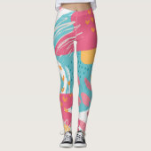 Kleurrijk Abstract Leggings (Voorkant)