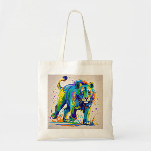 Kleurrijk abstract Lion dierenartsontwerp Tote Bag