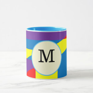 Kleurrijk Abstract M Monogram Labelontwerp Mok