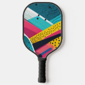 Kleurrijk abstract met stippen pickleball paddle (Achterkant)