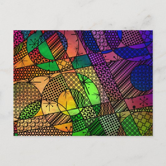 Kleurrijk Abstract met texturen en patronen Briefkaart (Voorkant)