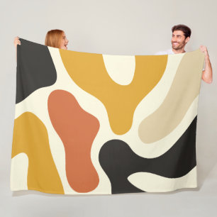 kleurrijk Abstract mosterdgeel oranje Patroon Fleece Deken