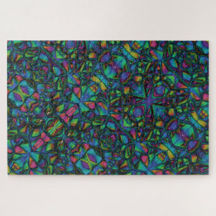 Kleurrijk Abstract mozaïekGlas in lood - moeilijk Legpuzzel