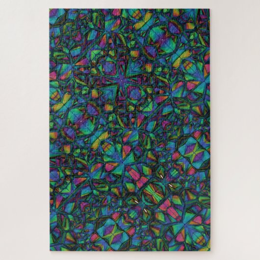Kleurrijk Abstract mozaïekGlas in lood - moeilijk Legpuzzel (Verticaal)