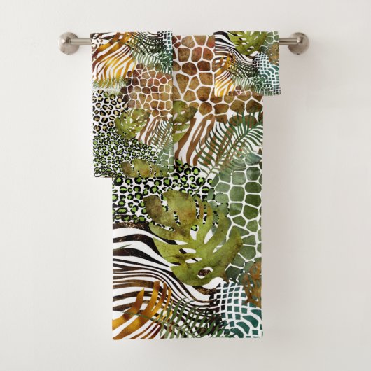 Kleurrijk abstract oerwoud bad handdoek (Insitu)
